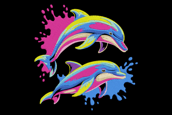 Colorful Dolphin Splash Embroidery Review