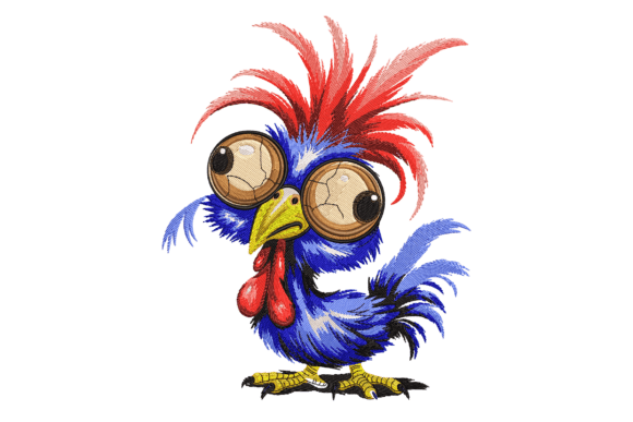 Colorful Funny Rooster Embroidery Review