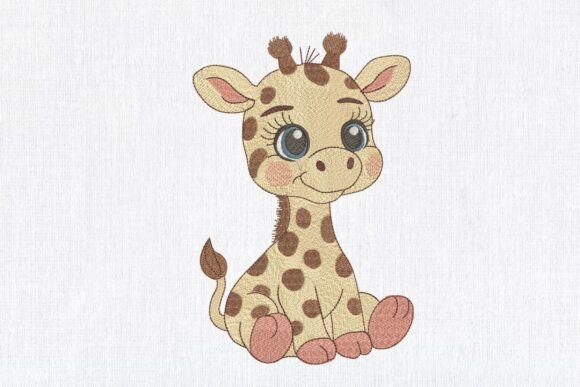 Cute Baby Giraffe Boy Safari Animal Embroidery Review