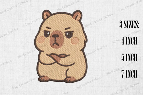 Cute Grumpy Capybara Embroidery Review