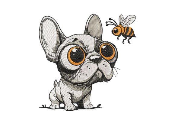 French Bulldog with Bee Embroidery Design Review