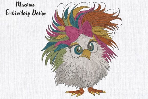 Funny Crazy Chicken Girl Embroidery Review