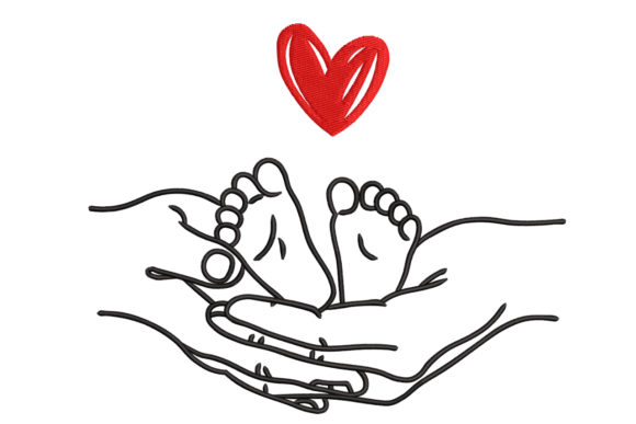 Hands Baby Feet Heart Embroidery Review