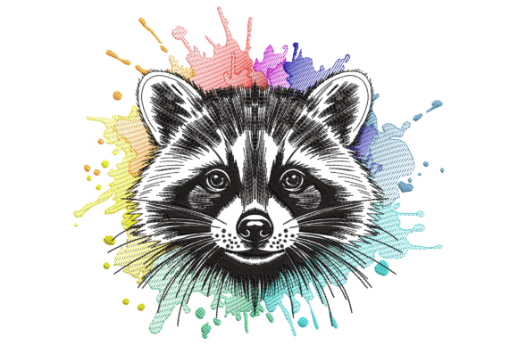 Rainbow Raccoon Splash Embroidery Review