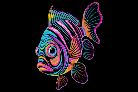 Striped Tropical Fish Embroidery Review
